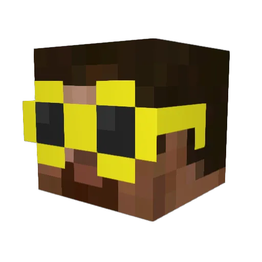 Stever Minecraft avatar head, 3D render