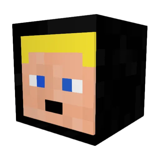 Stevopath Minecraft avatar head, 3D render
