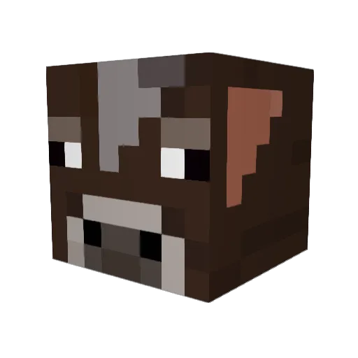StewTheCow Minecraft avatar head, 3D render