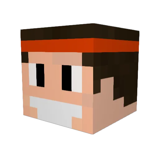 Stewan64 Minecraft avatar head, 3D render