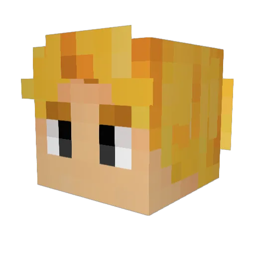 SteweL Minecraft avatar head, 3D render