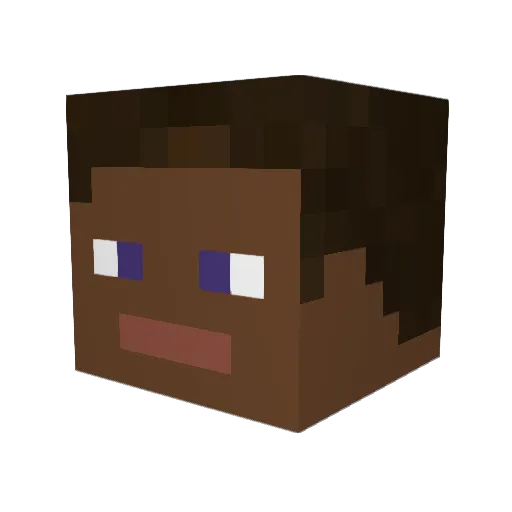 Stickm3n Minecraft avatar head, 3D render