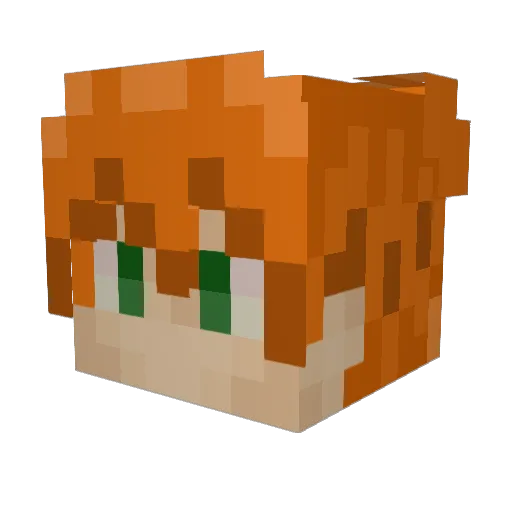 Stickman87 Minecraft avatar head, 3D render