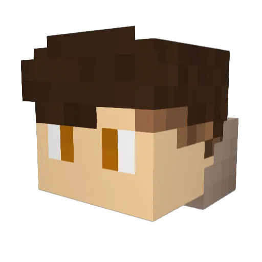 SticksDev Minecraft avatar head, 3D render