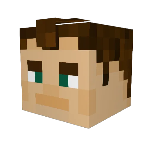 StickyFlipper Minecraft avatar head, 3D render