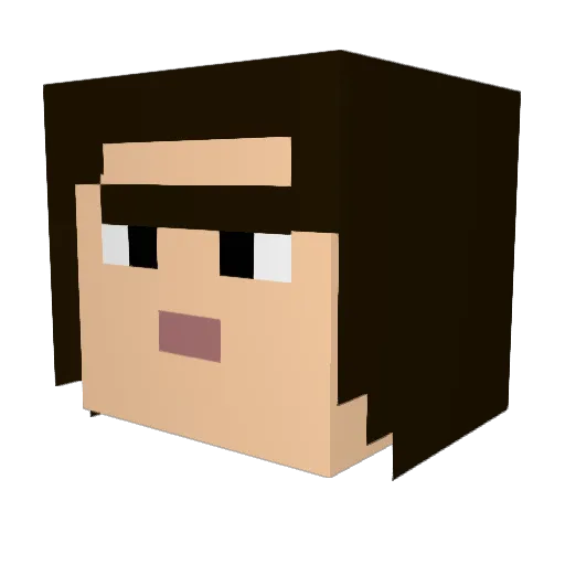 StickyKitten Minecraft avatar head, 3D render