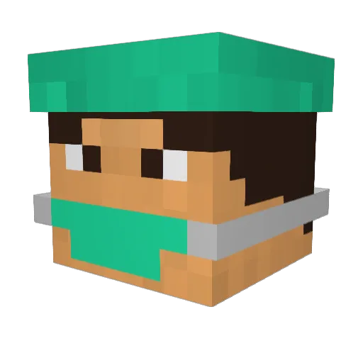 Stifle Minecraft avatar head, 3D render