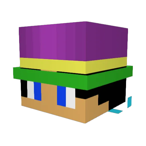 Stikdude1 Minecraft avatar head, 3D render