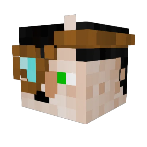 Stiker_15 Minecraft avatar head, 3D render