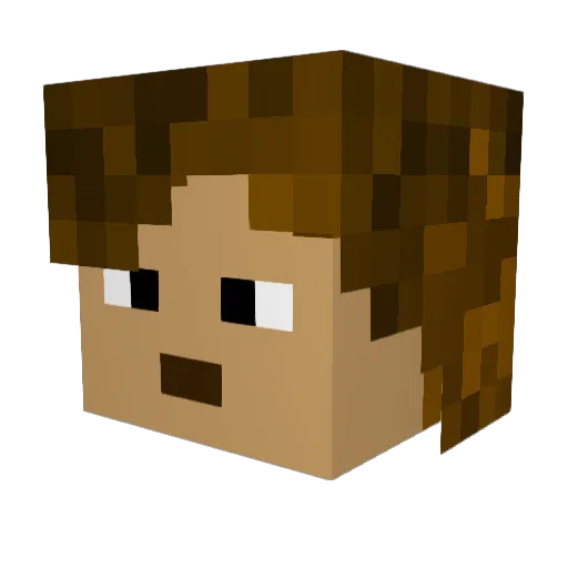 StillInABottle Minecraft avatar head, 3D render