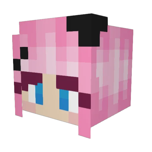 Stilla Minecraft avatar head, 3D render