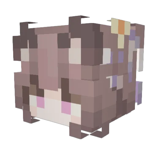 Stillaneko Minecraft avatar head, 3D render