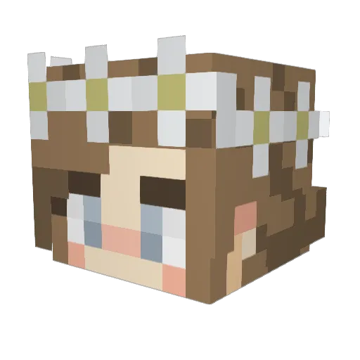 Stitchpunked Minecraft avatar head, 3D render