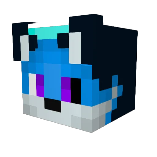 StitchyFox Minecraft avatar head, 3D render