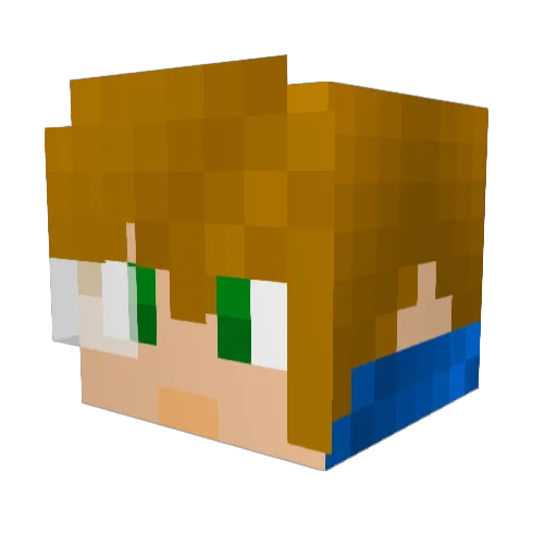 Stlll_Greenery Minecraft avatar head, 3D render