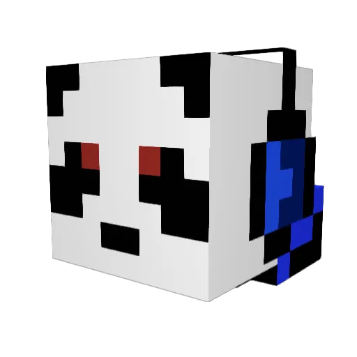 StlthPanda Minecraft avatar head, 3D render