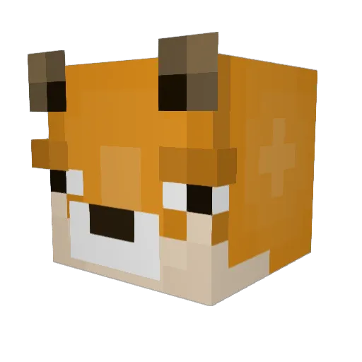 StockingFox Minecraft avatar head, 3D render