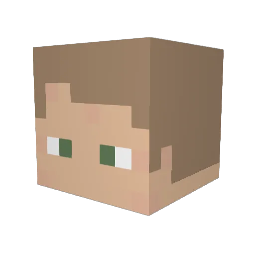 Stockymase Minecraft avatar head, 3D render