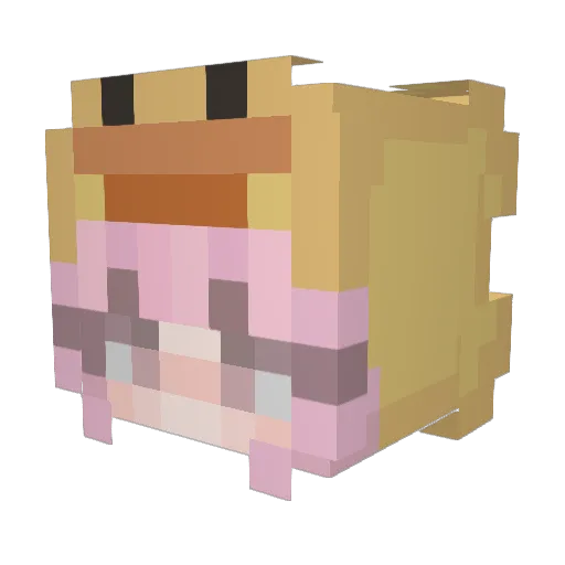 Stof Minecraft avatar head, 3D render