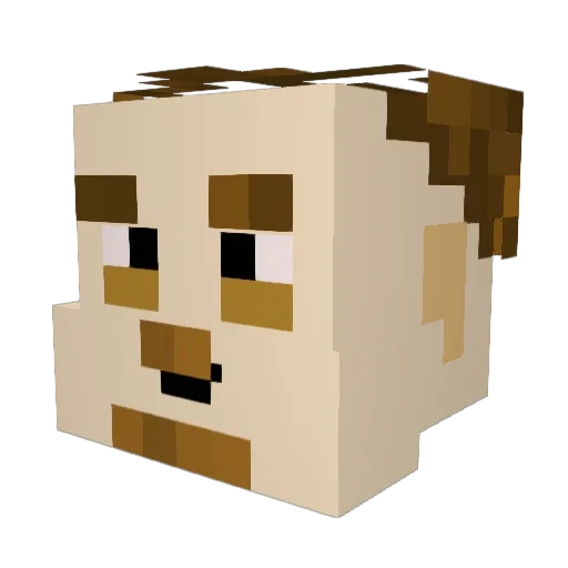 Stoffel2501 Minecraft avatar head, 3D render
