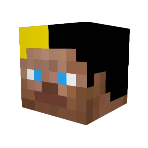Stomitel Minecraft avatar head, 3D render