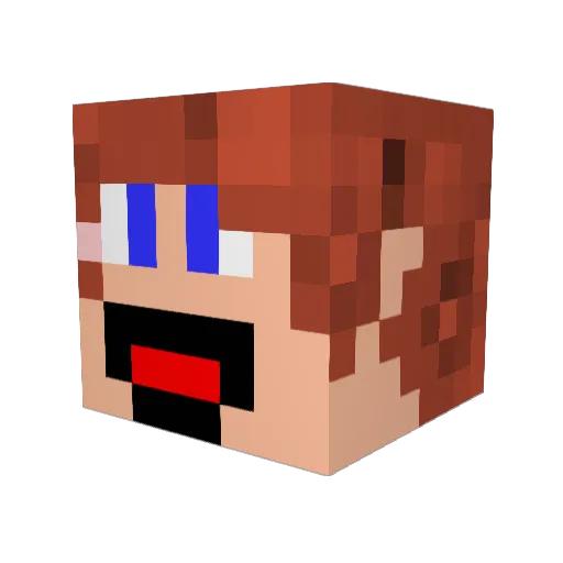 Stompo Minecraft avatar head, 3D render