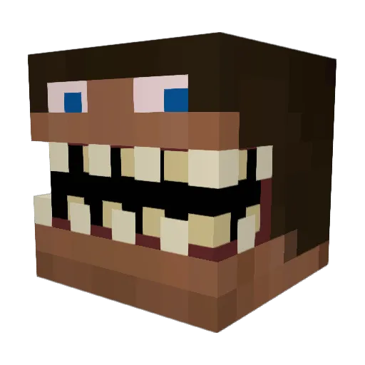 StoneBRX Minecraft avatar head, 3D render