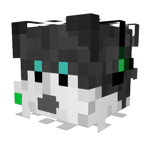 StoneWoolf Minecraft avatar head, 3D render