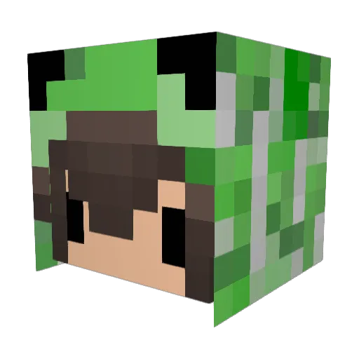Stoned_wolf Minecraft avatar head, 3D render