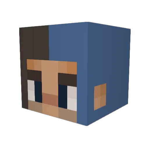 Stonemiller99 Minecraft avatar head, 3D render