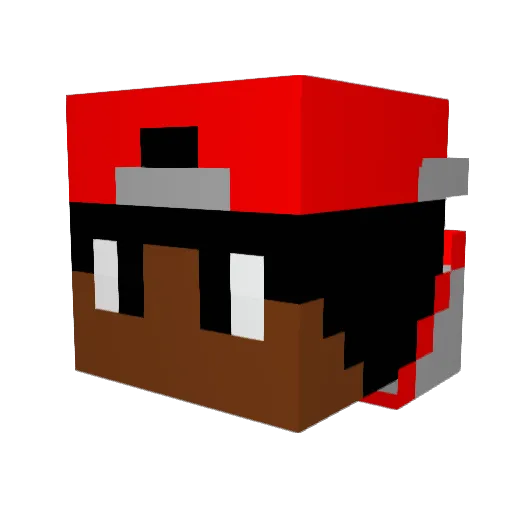 StoneySama Minecraft avatar head, 3D render