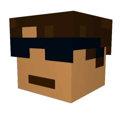 Stonklo Minecraft avatar head, 3D render