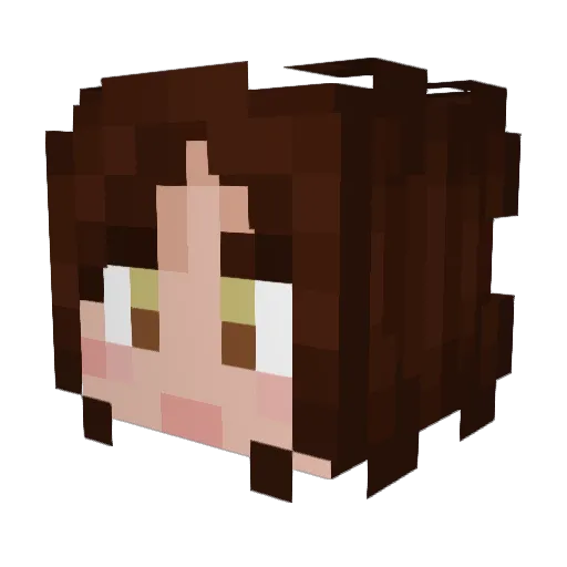 StoopCos Minecraft avatar head, 3D render