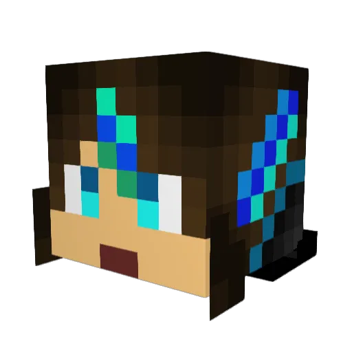 Stormieee Minecraft avatar head, 3D render