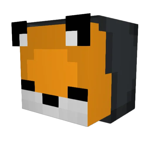 Stormifox Minecraft avatar head, 3D render