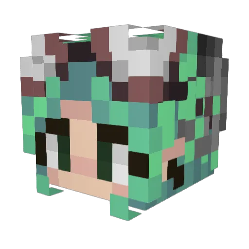 StoryBloom Minecraft avatar head, 3D render