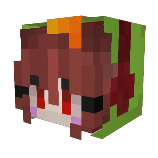 Story__Chara Minecraft avatar head, 3D render