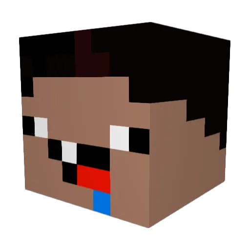 Stou21 Minecraft avatar head, 3D render