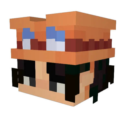 Straccius Minecraft avatar head, 3D render