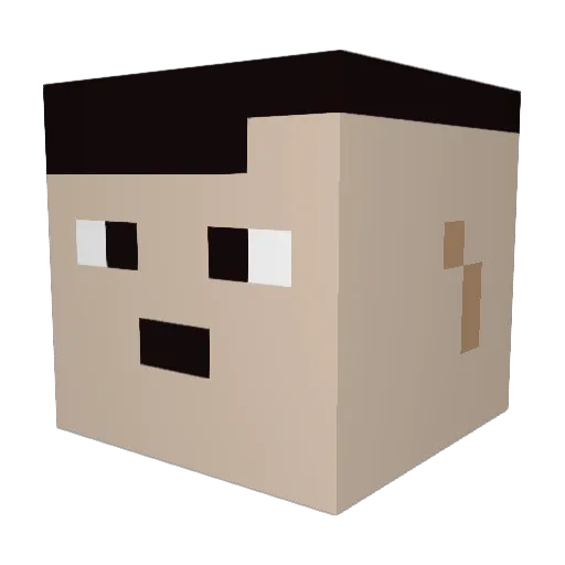 Strachu12 Minecraft avatar head, 3D render