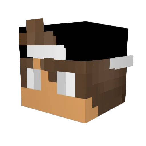 StrafexRun Minecraft avatar head, 3D render