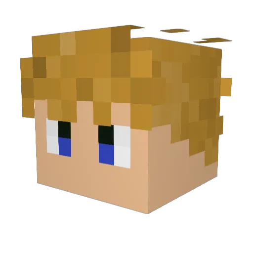StraightBack Minecraft avatar head, 3D render