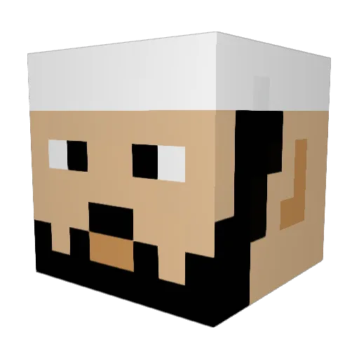 StraightTho Minecraft avatar head, 3D render