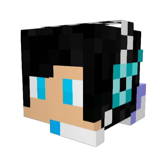 Strailico Minecraft avatar head, 3D render