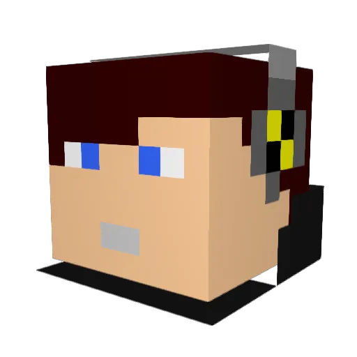 Straixt Minecraft avatar head, 3D render