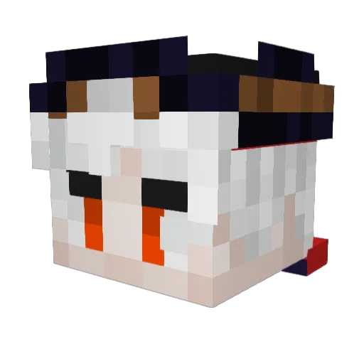 Strama Minecraft avatar head, 3D render