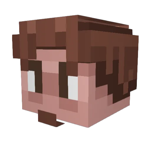 StrangeGuyJean Minecraft avatar head, 3D render