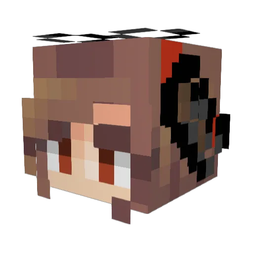 StrangeOokamii Minecraft avatar head, 3D render