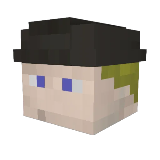 StrangePan Minecraft avatar head, 3D render