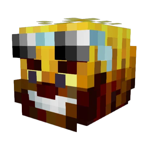 StrangeRay Minecraft avatar head, 3D render